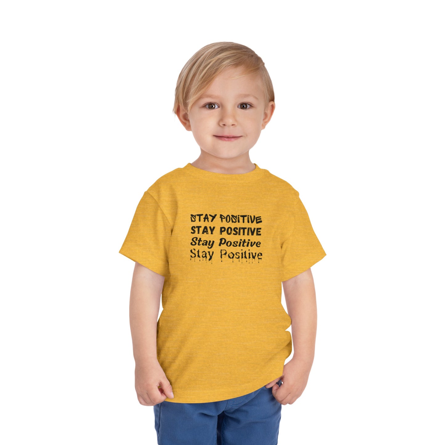 Stay Positive Toddler Short Sleeve Tee Black Drip