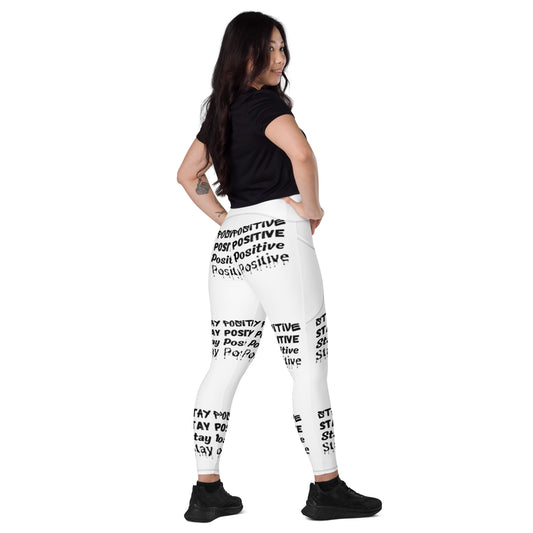 Stay Positive Leggings with pockets Black Drip